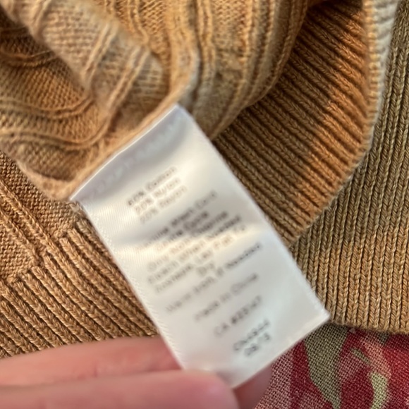 TALBOTS Size Large Cableknit Textured Turtleneck Pullover Cottonblend $89 NEW - Picture 12 of 13